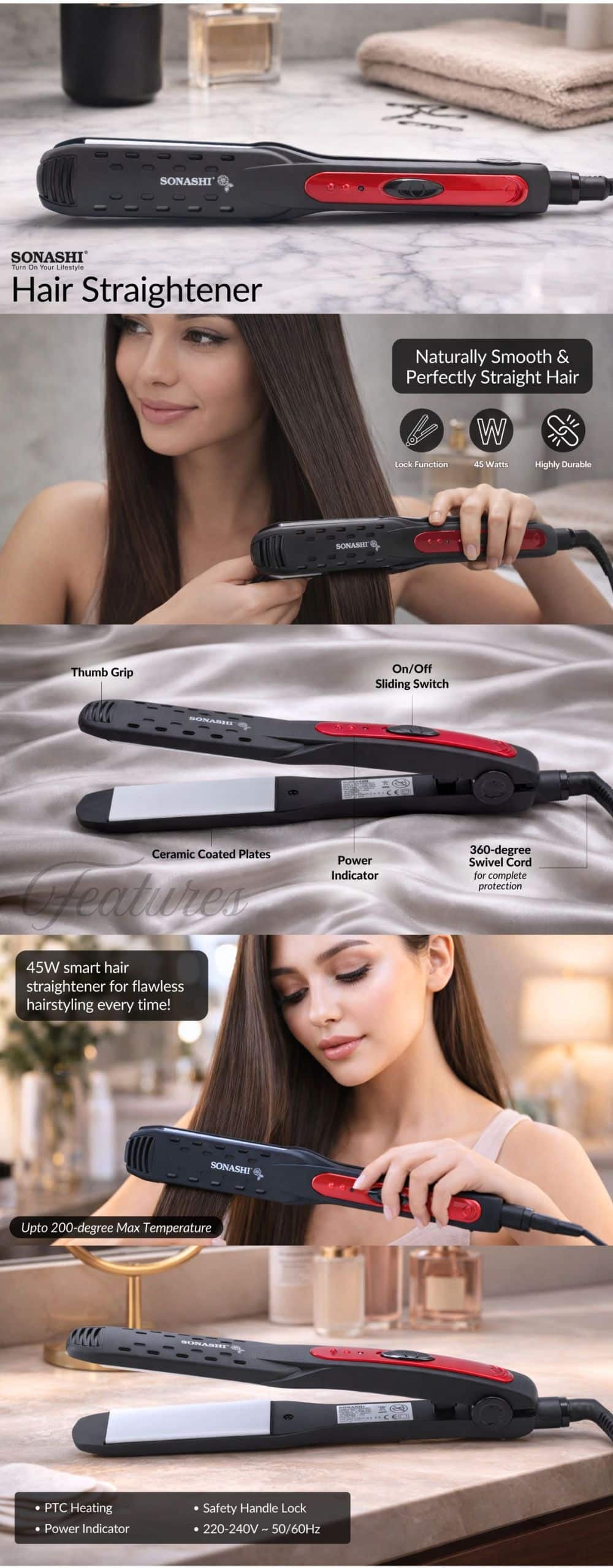 Sonashi Hair Straightener SHS-2095 brochure