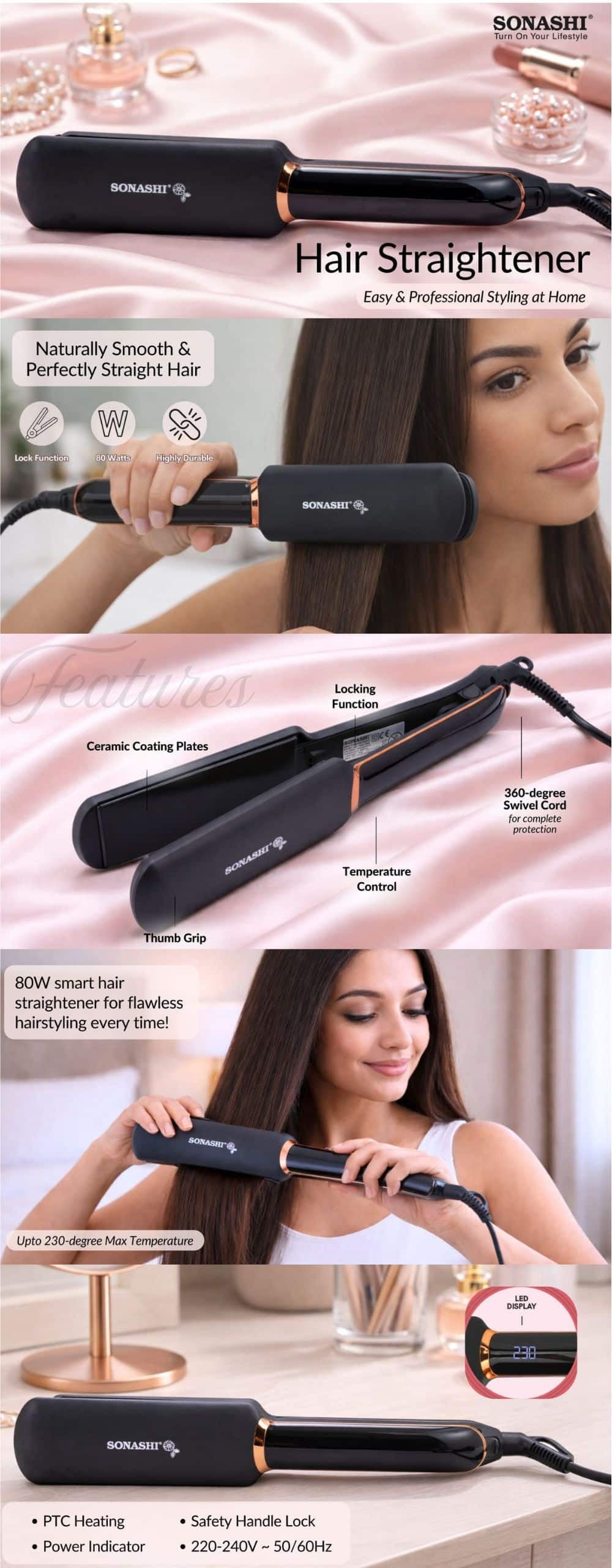Sonashi Hair Straightener SHS-2096 brochure