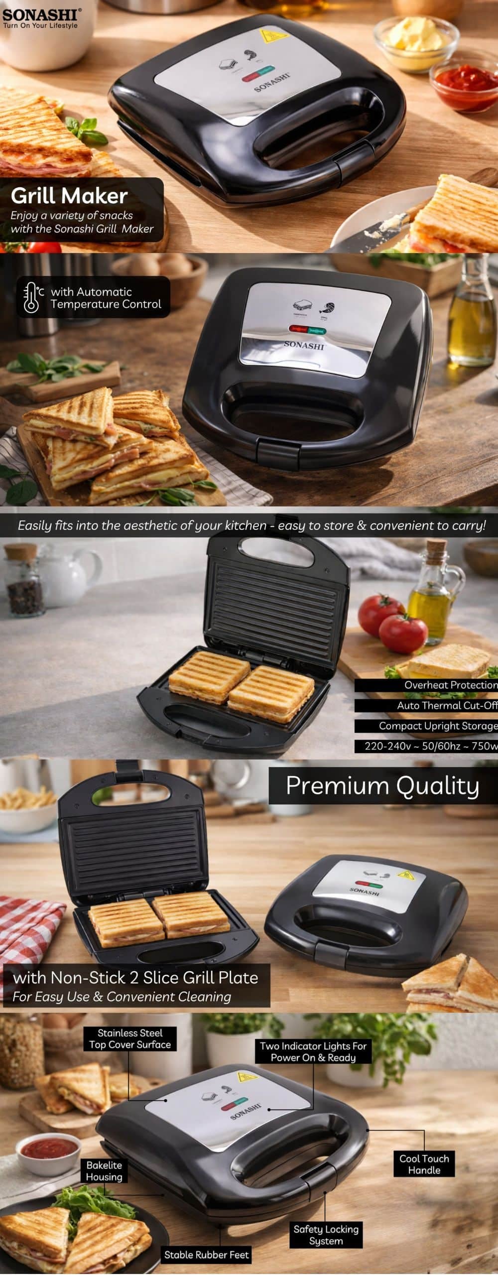 Sonashi Grill Maker SGT-853 brochure