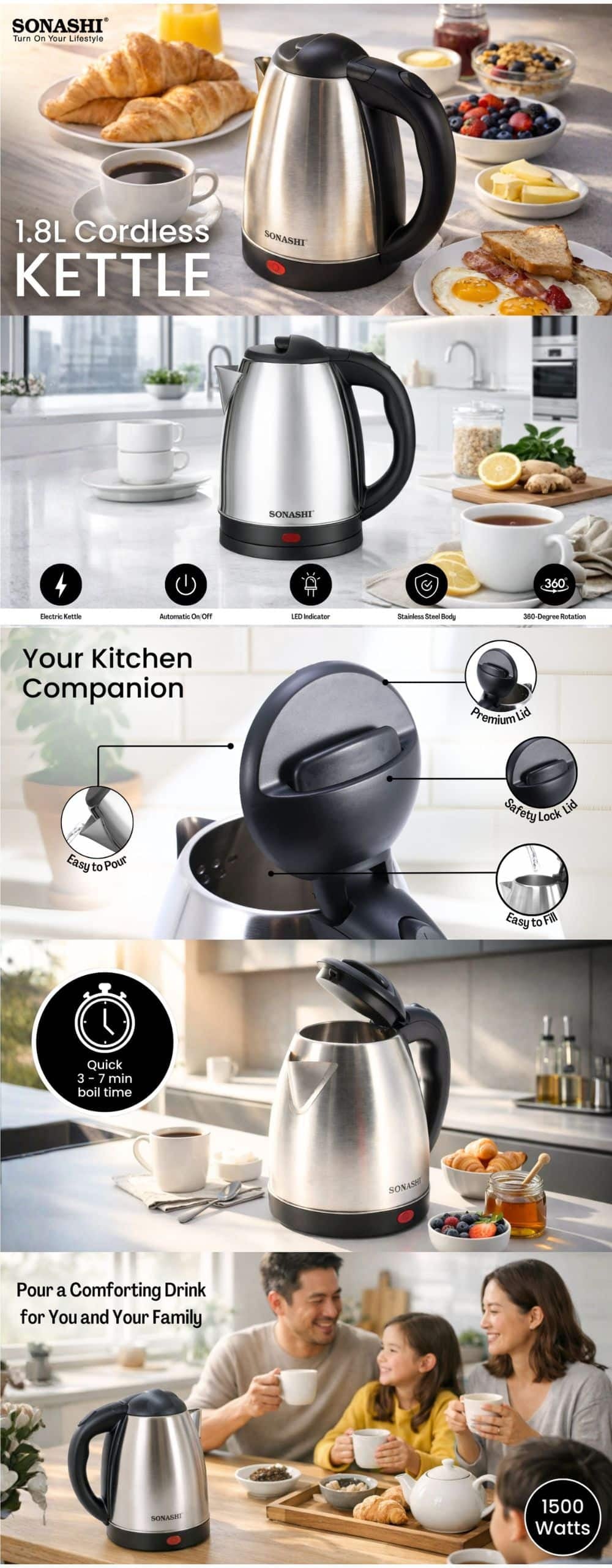 Sonashi Cordless Kettle SKT-1804 brochure