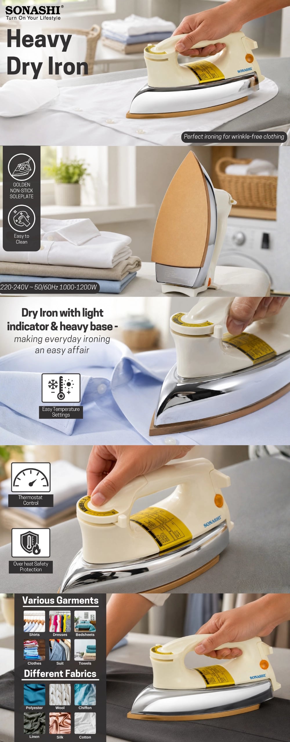 Sonashi Heavy Dry Iron SHI-6013 brochure