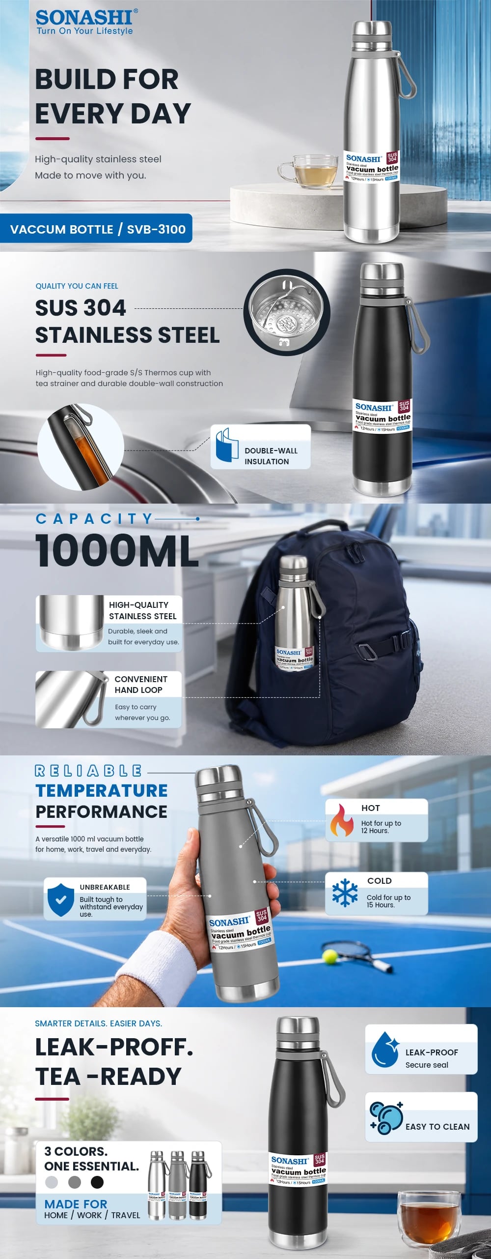 Sonashi Vacuum Bottle SVB-3100 brochure