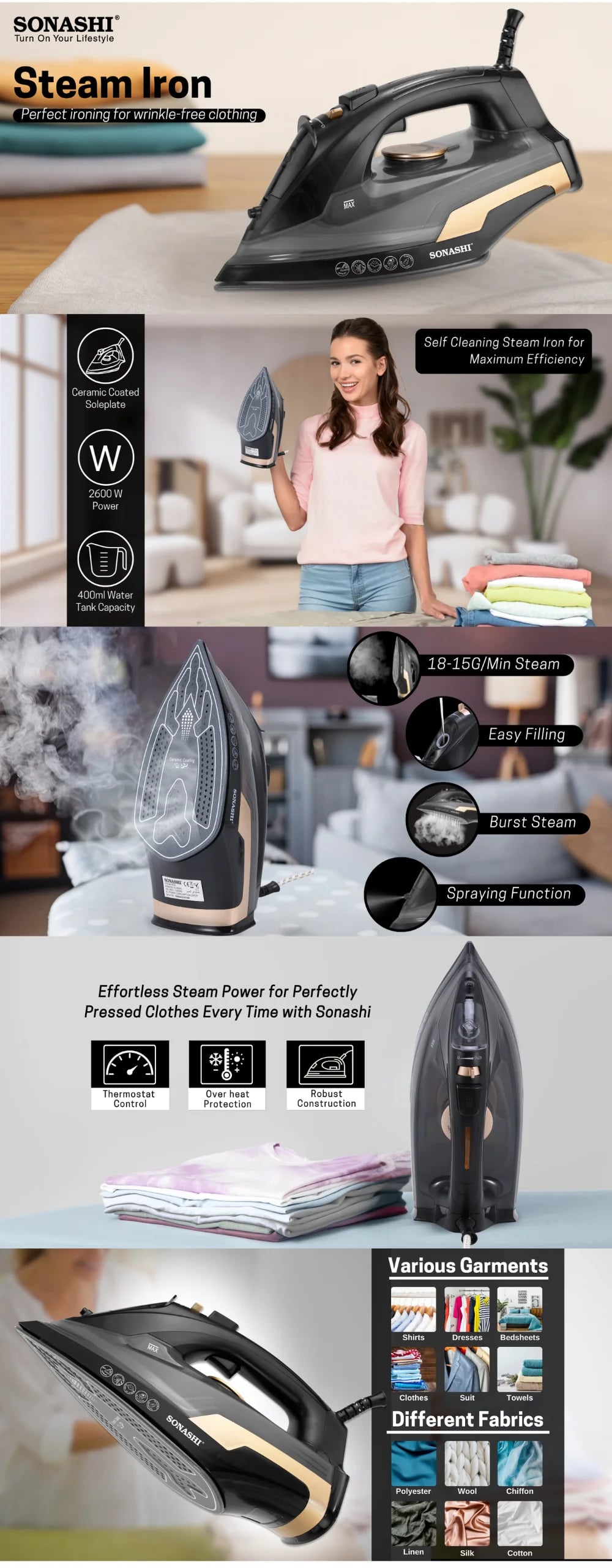 Sonashi Steam Iron SI-5093C brochure