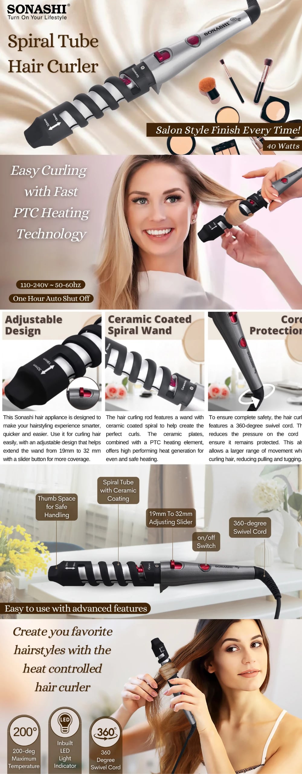 Sonashi Hair Curler SHC-3004N brochure