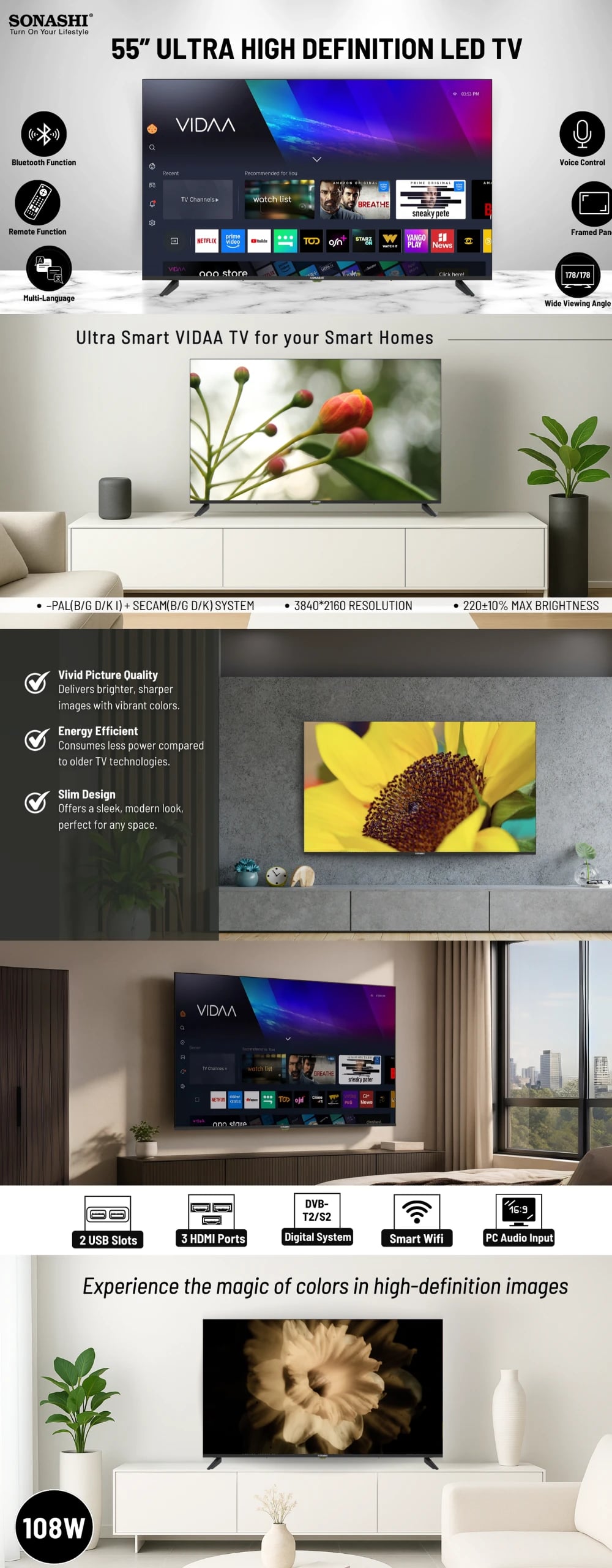 Sonashi 55 Inch Ultra High Definition Led TV SLED-5500UHDV brochure
