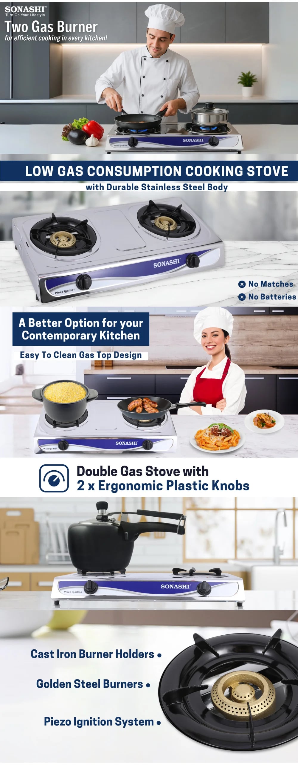 Sonashi Two Gas Burner SGB-203SN brochure