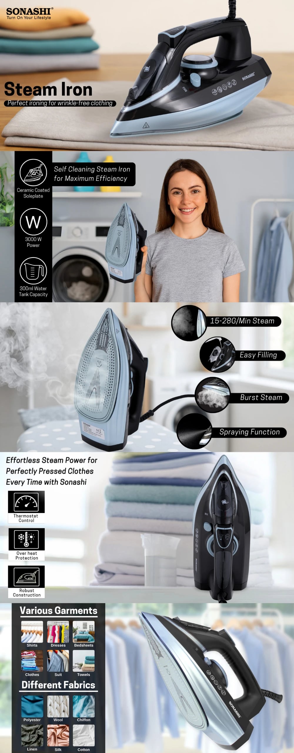 Sonashi Steam Iron SI-5090C brochure