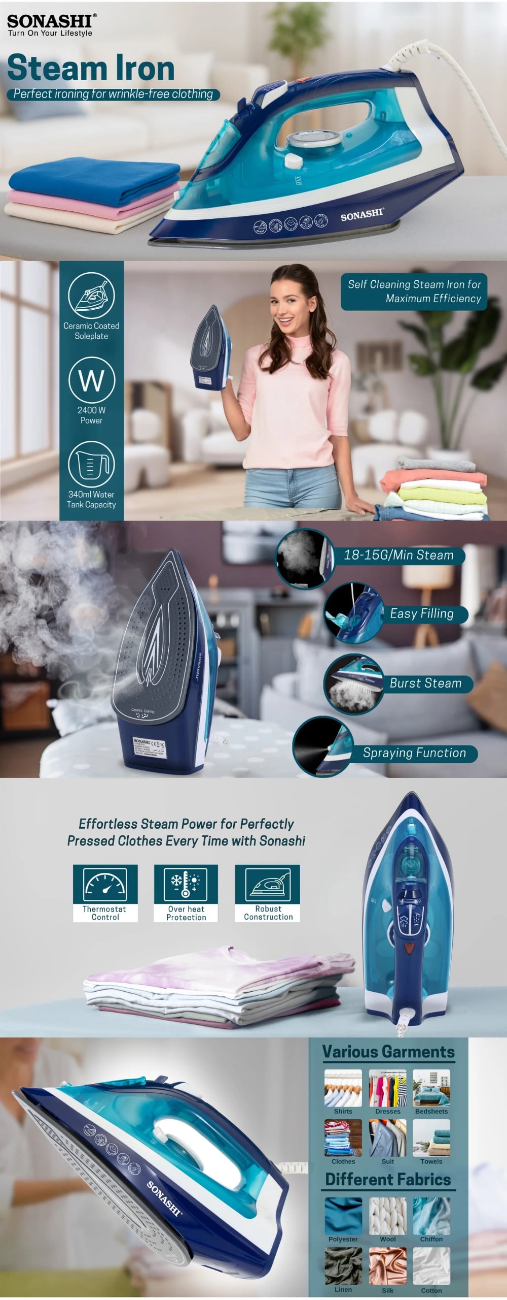 Sonashi Steam Iron SI-5092C brochure
