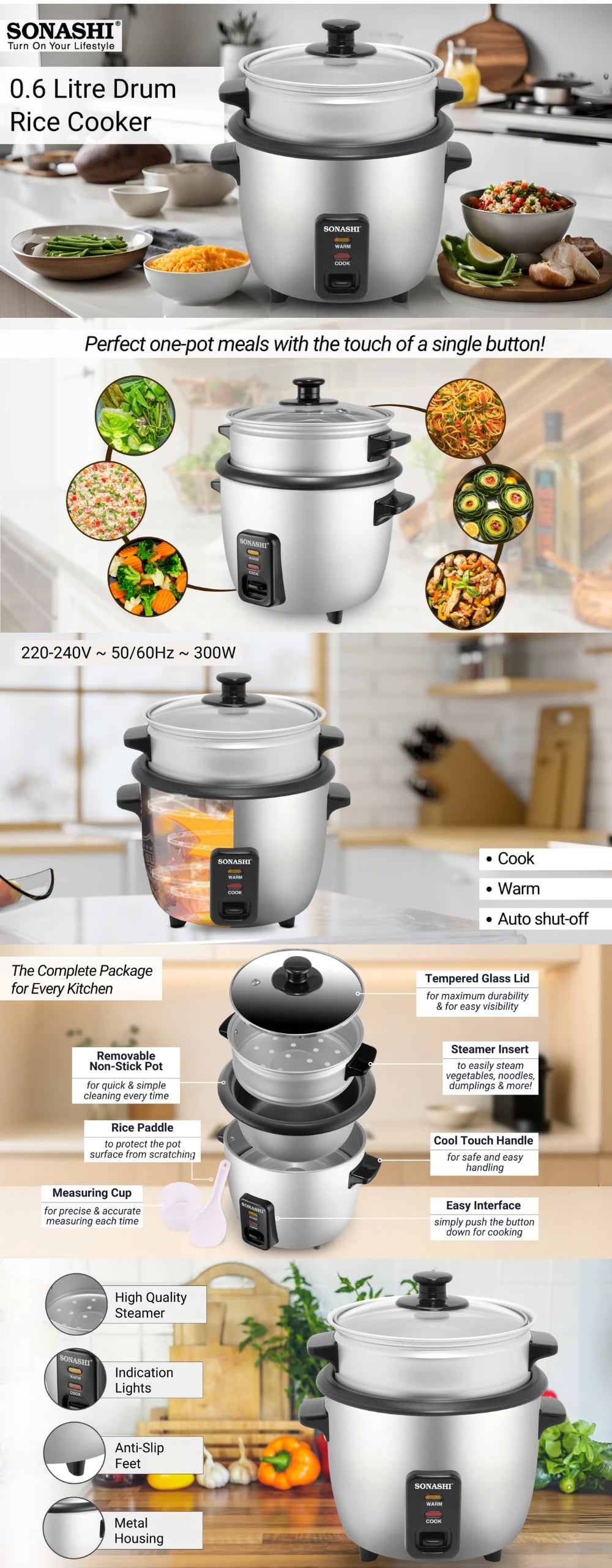Sonashi Drum Rice Cooker SRC-306 brochure