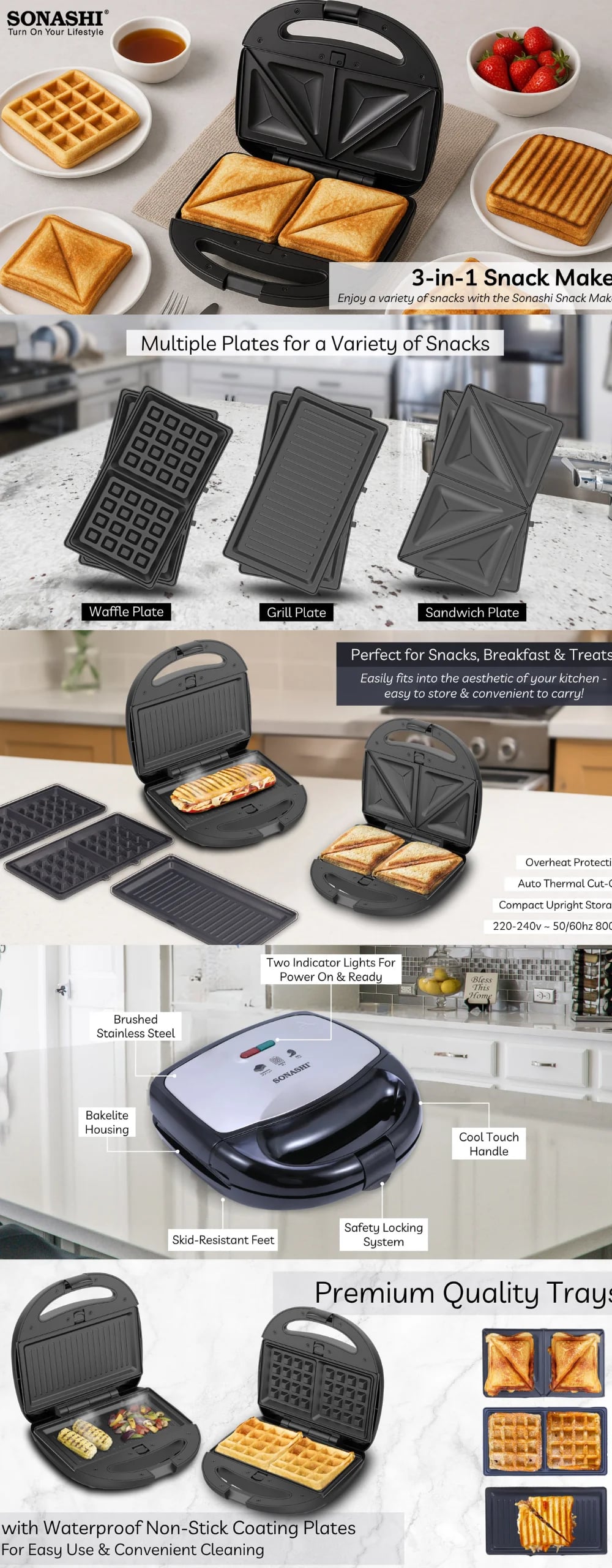 Sonashi 3 in 1 Snack Maker SSM-861N brochure
