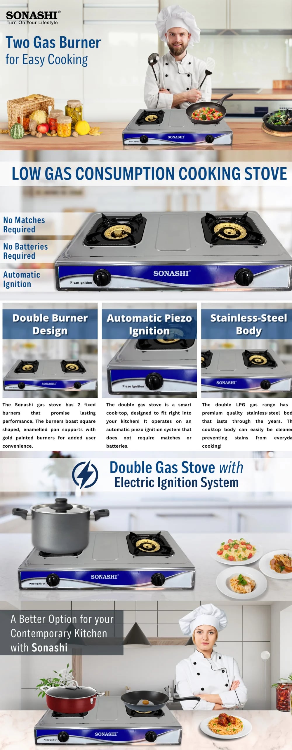 Sonashi Two Gas Burner SGB-211S brochure