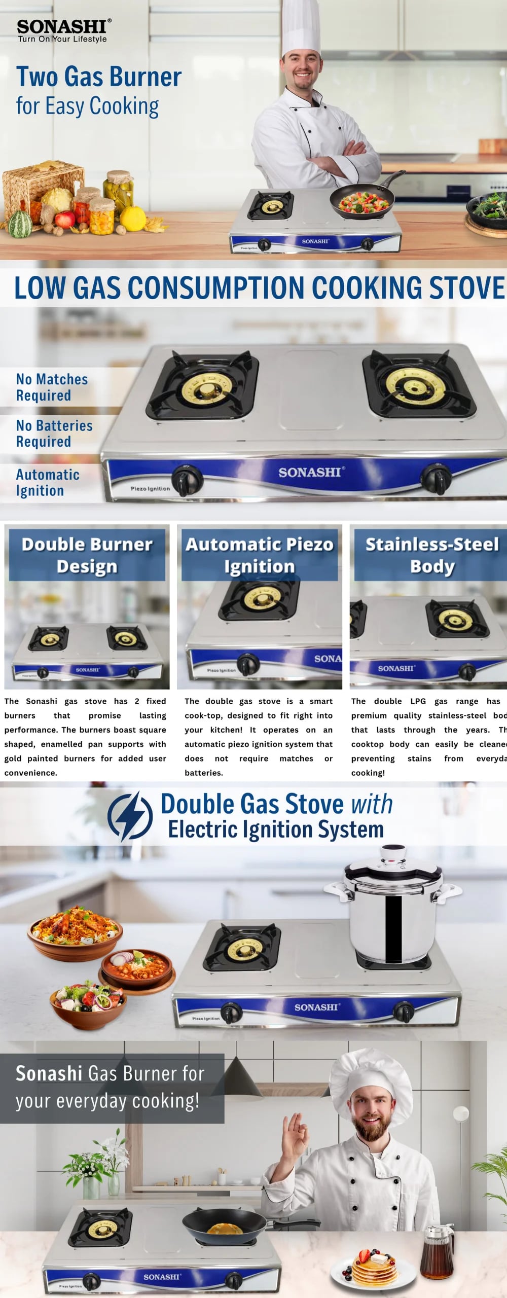 Sonashi Two Gas Burner SGB-212SFFD brochure