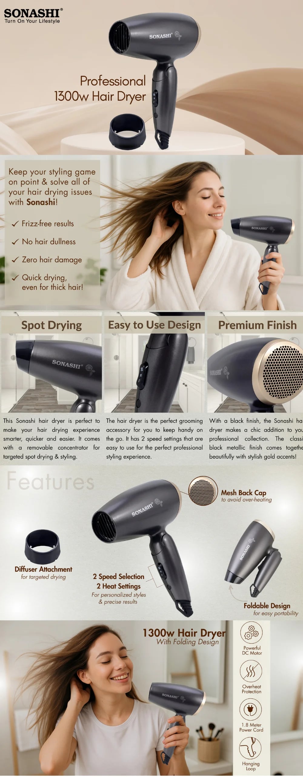 Sonashi Hair Dryer SHD-5005 brochure