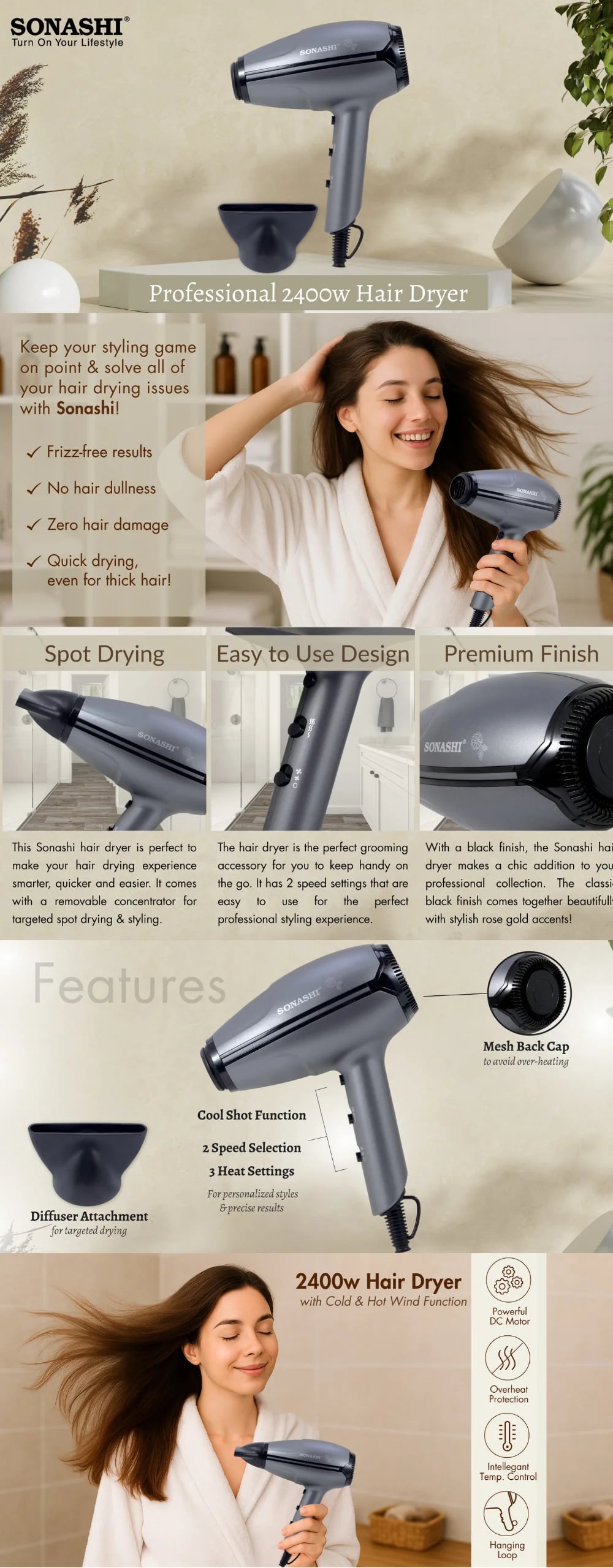 Sonashi Hair Dryer SHD-5009 brochure