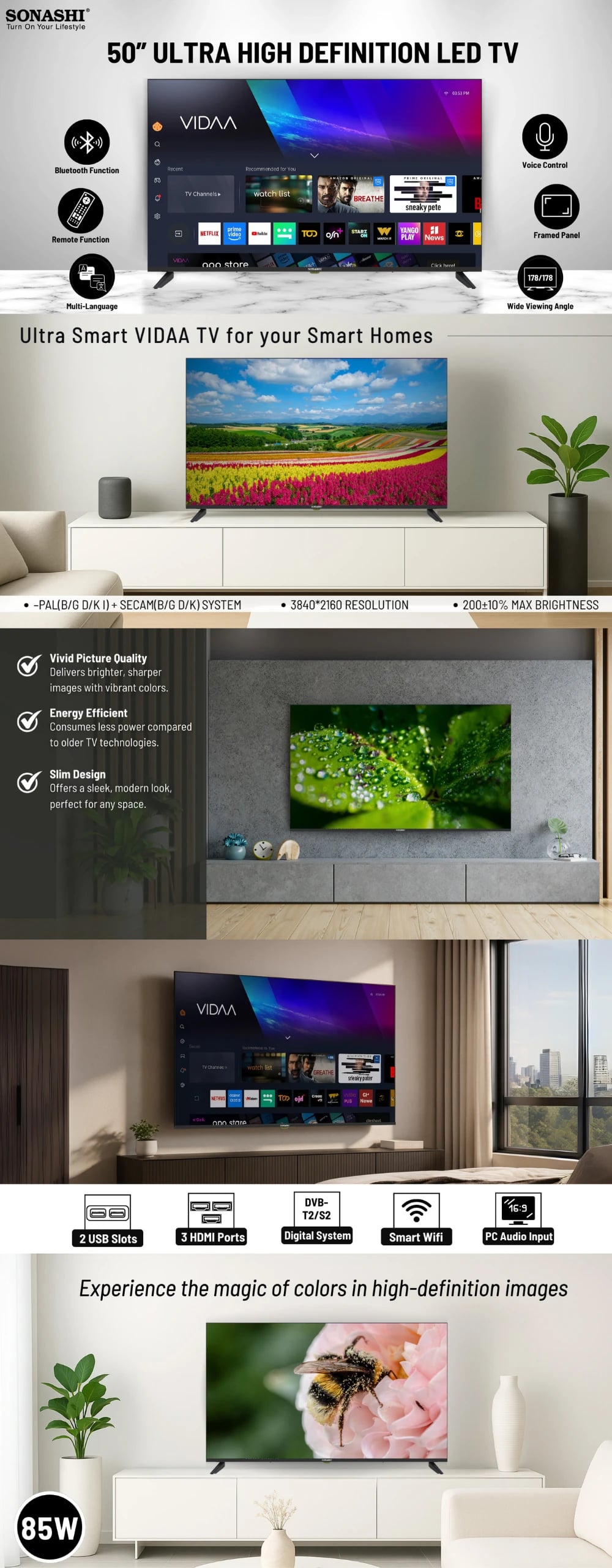 Sonashi 50 Inch Ultra High Definition Led TV SLED-5000UHDV brochure