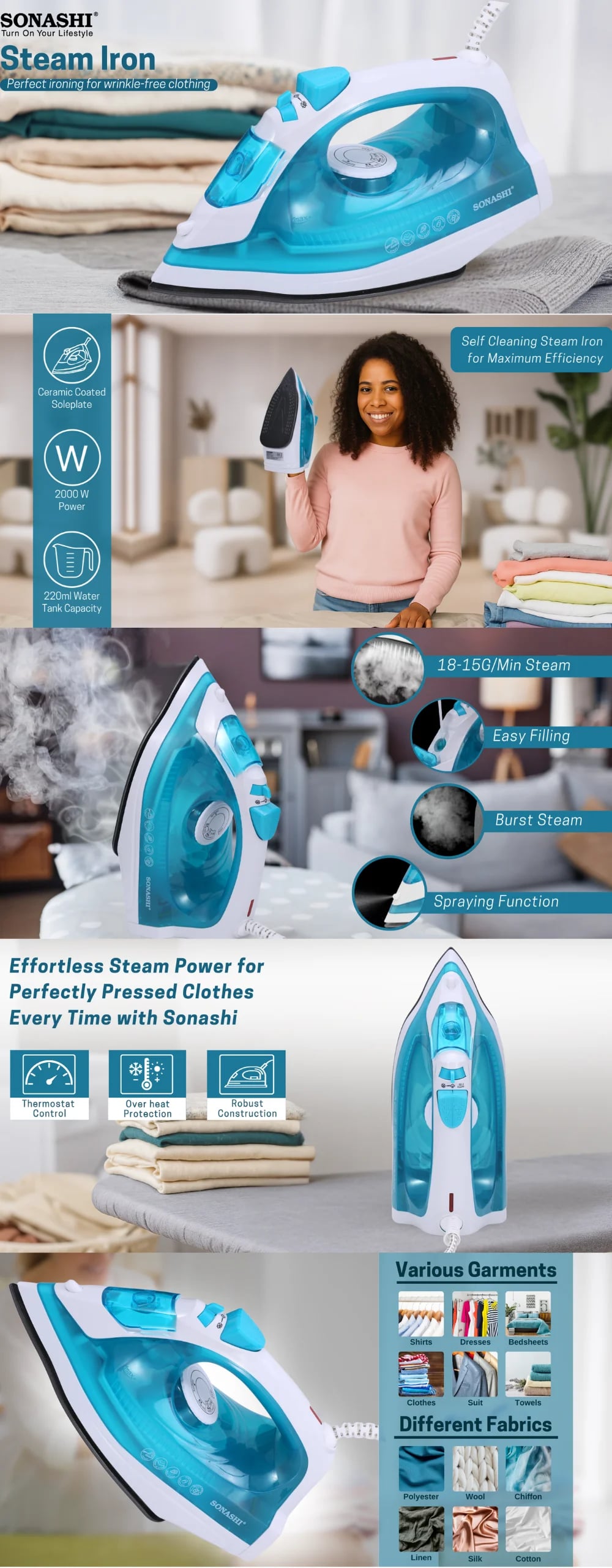 Sonashi Steam Iron SI-5077N brochure