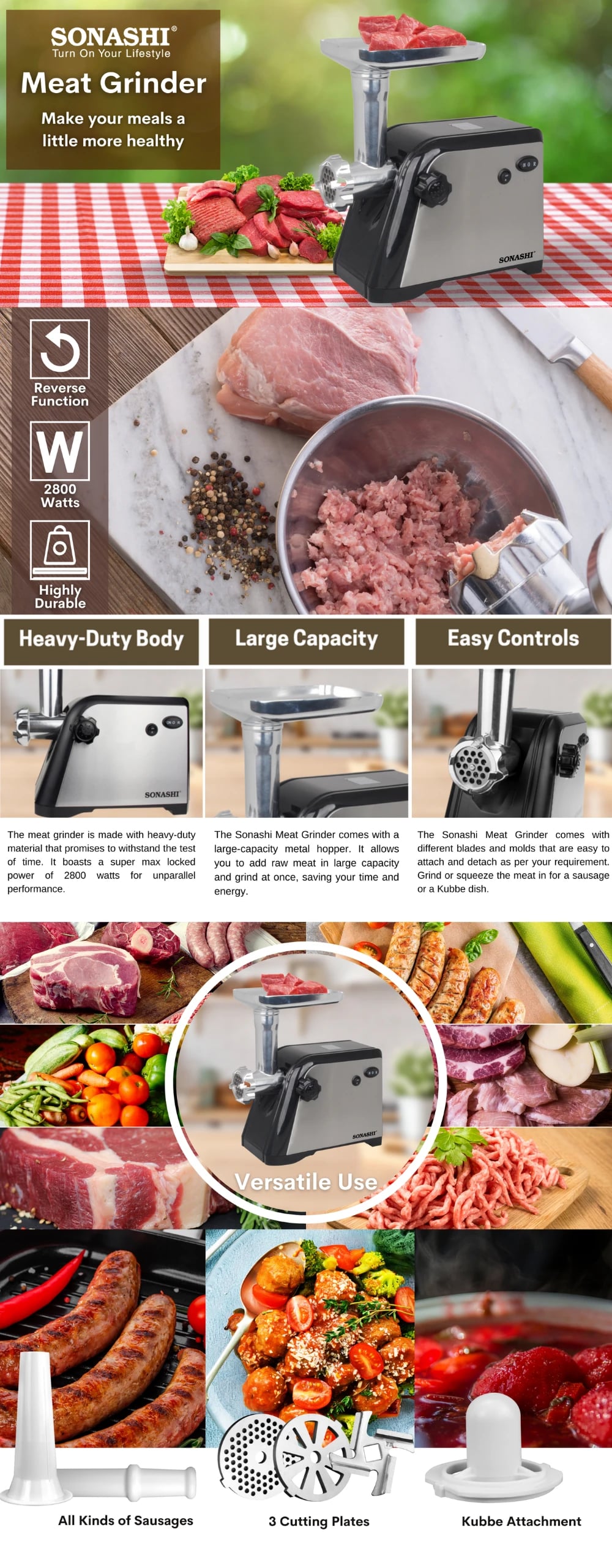 Sonashi Meat Grinder SMG-021N brochure